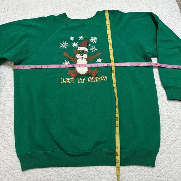 Vintage Hanes Sport Let It Snow Bear Hug Christmas Sweater Adult Size XL - Picture 2 of 7